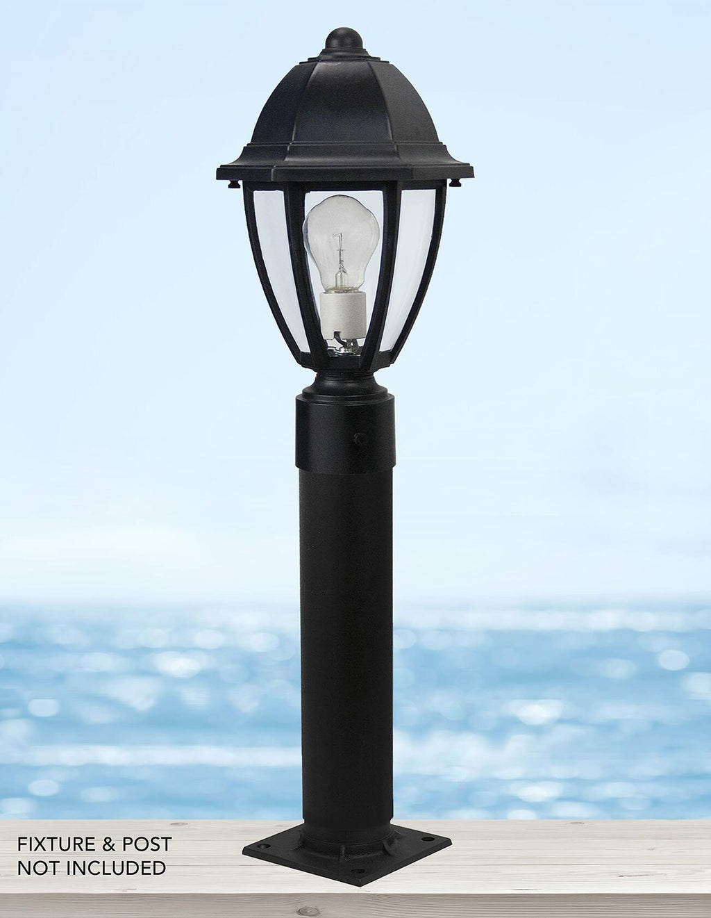 Solus S347-BK Pier Mount Adapter 3" Stub Post Black Aluminum with Hardware