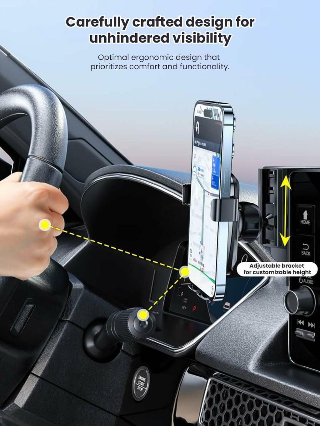 Martoffes Screen Phone Holder Dashboard Mount for Hyundai Santa Fe 2024-2025