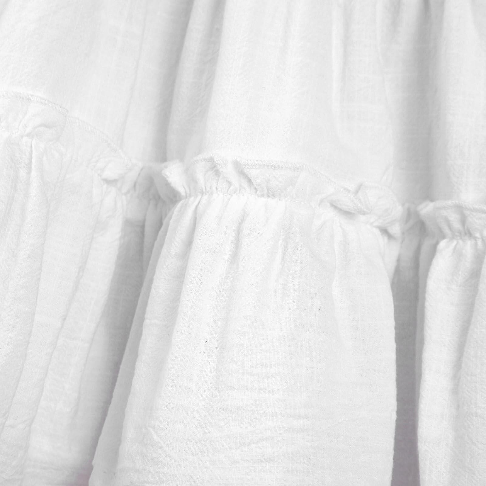 TIMOGG Toddler Girl Sleeveless Linen Cotton Dress Bow White Size 3-4T