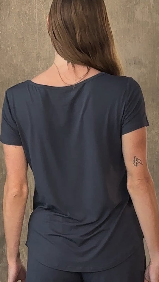 Women’s Bamboo Lounge Set - Lounge T-Shirt + Lounge Shorts - Lara Luxe