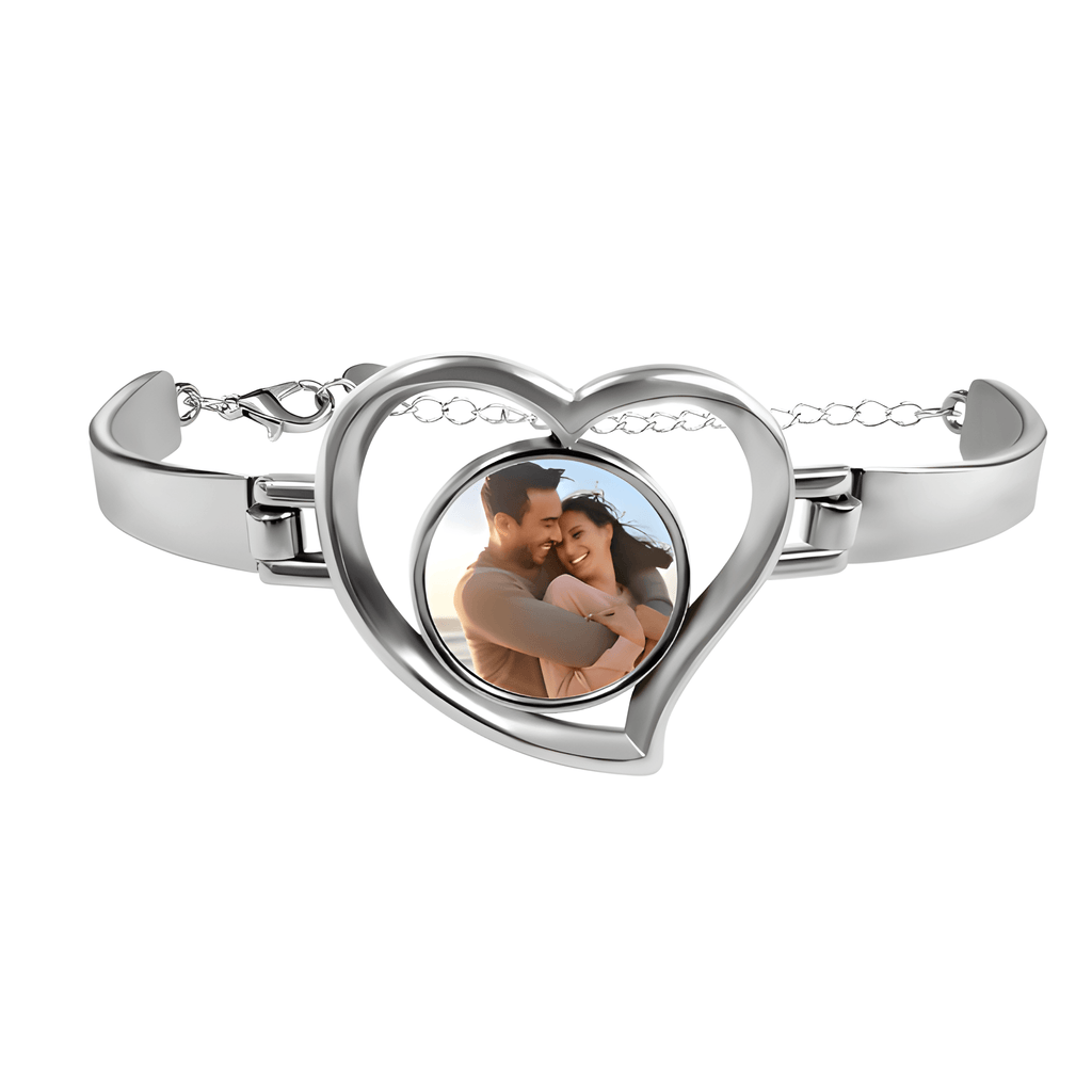 Custom Photo Heart Bracelet – Personalised Picture Bangle