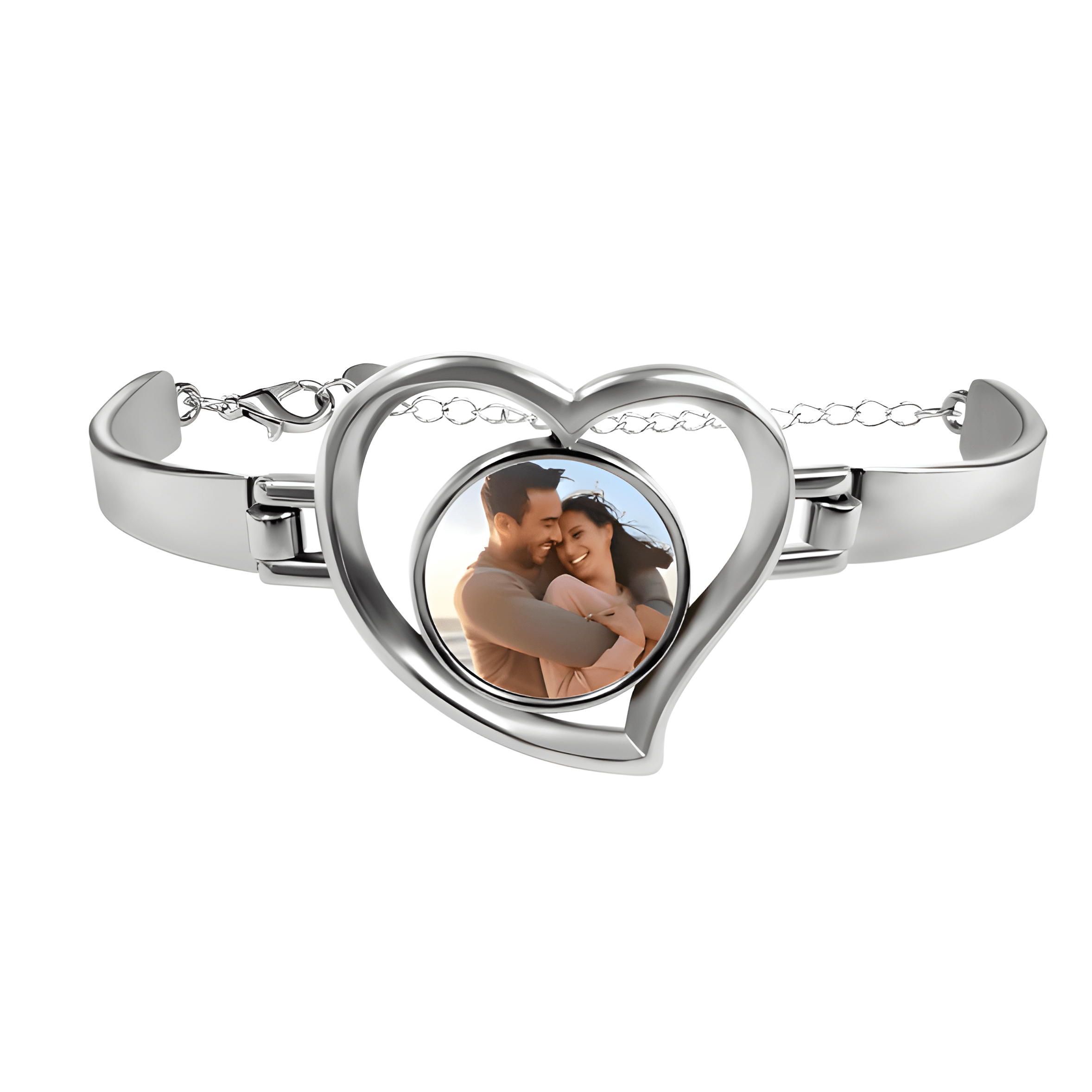 Custom Photo Heart Bracelet – Personalised Picture Bangle