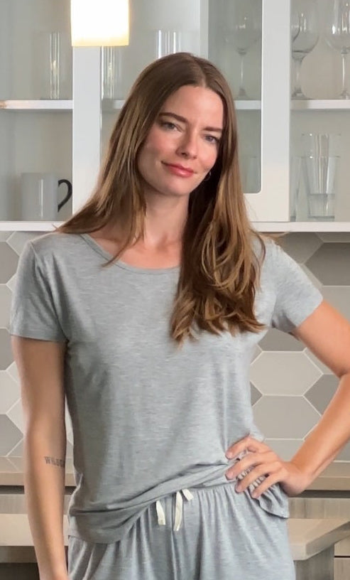 Women’s Bamboo Lounge Set - Lounge T-Shirt + Lounge Shorts - Lara Luxe