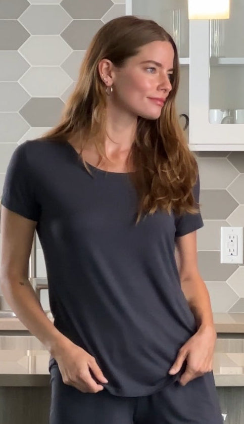 Women’s Bamboo Lounge Set - Lounge T-Shirt + Lounge Shorts - Lara Luxe
