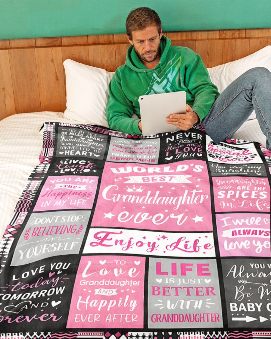 TO MY GRANDDAUGHTER - GIFT FOR GRANDDAUGHTER - Sherpa Fleece Blanket From Grandparent (SKUB-NGHL-07)