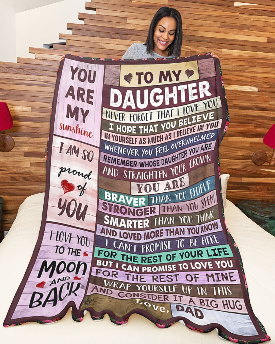 BLANKET FOR DAUGHTER – COMFORT & WARMTH GIFT FROM DAD Sherpa Fleece Quilt Blanket NGHL00