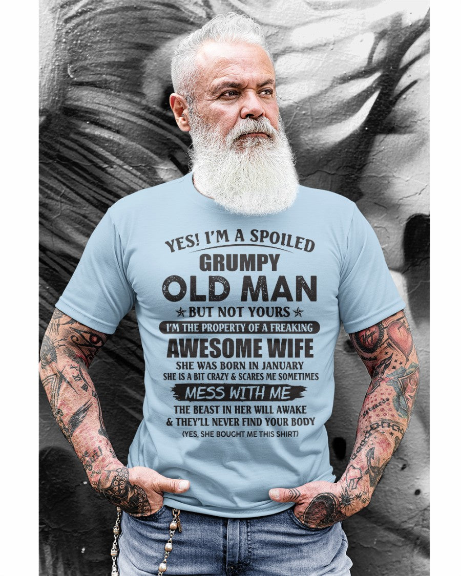 Awesome wife January - Perfect gift for your husband from wife - NGHL01 (SKU96-68-01)