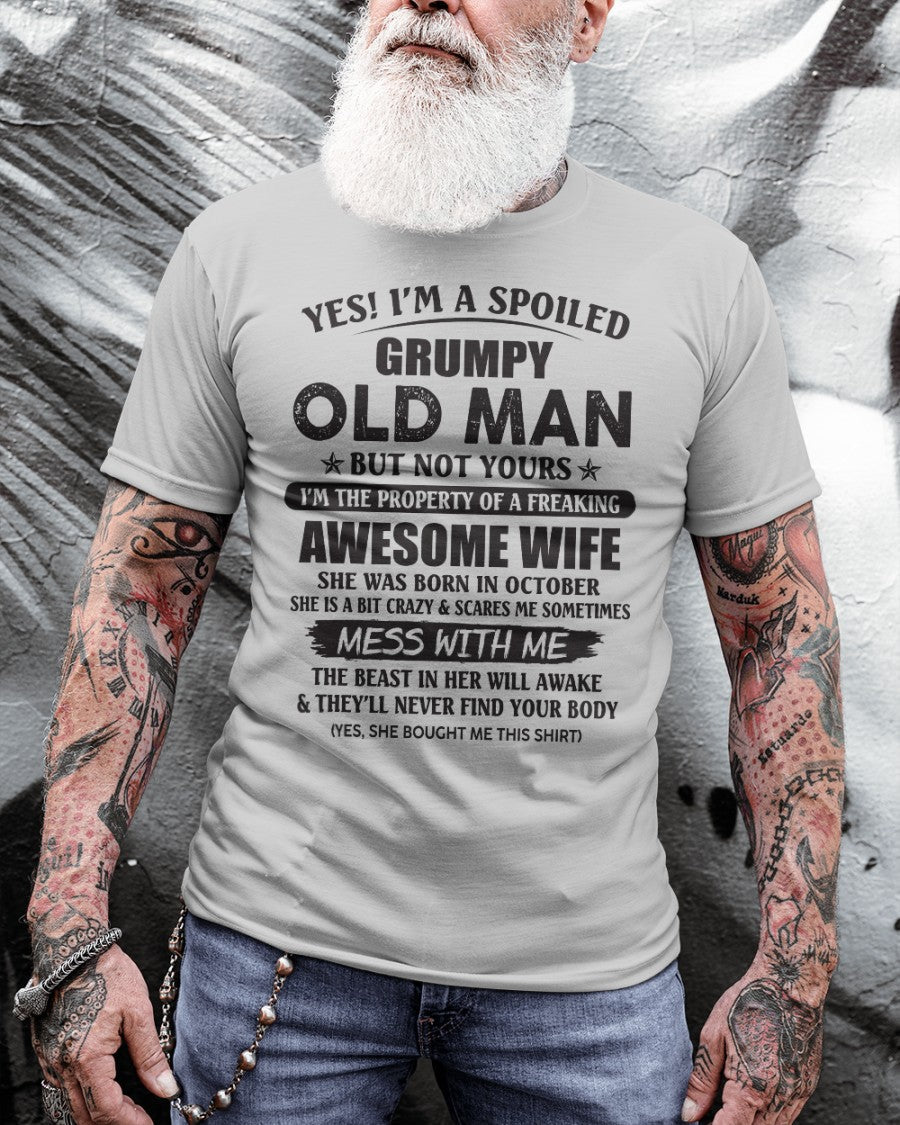 Awesome wife October - Perfect gift for your husband from wife  - NGHL10 (SKU96-68-10)
