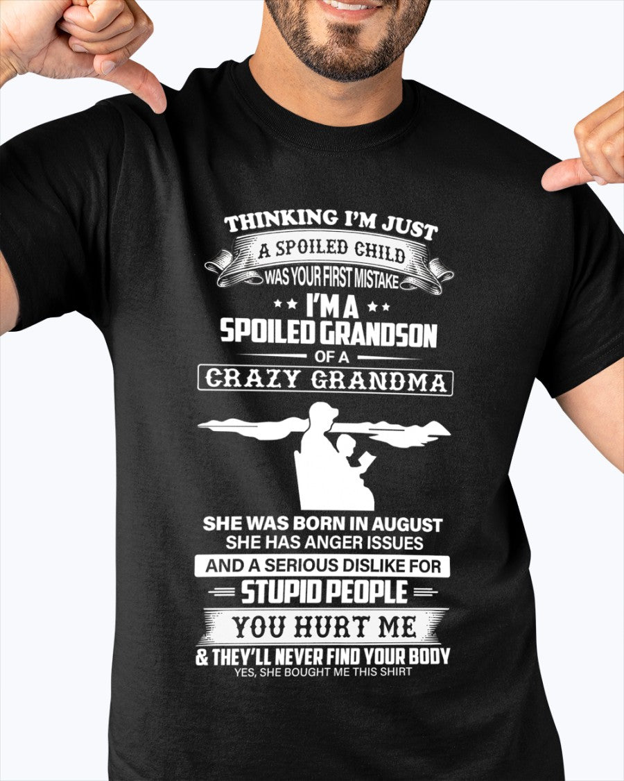 Spoiled by Grandma Shirt August Edition – From Grandma to Grandson NGHL08 (SKU-GMS2-08)