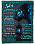 To my son - Gift for son Fleece Blanket From Mom