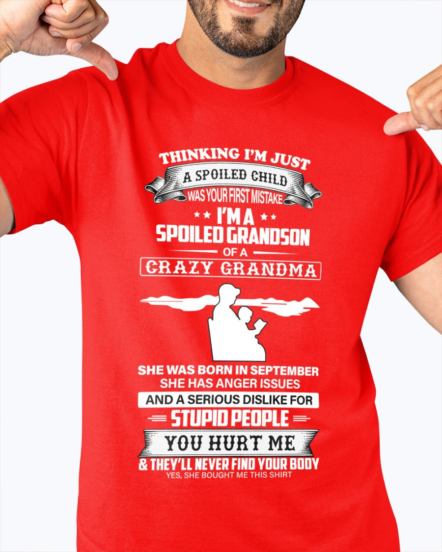Spoiled by Grandma Shirt September Edition – From Grandma to Grandson NGHL09 (SKU-GMS2-09)