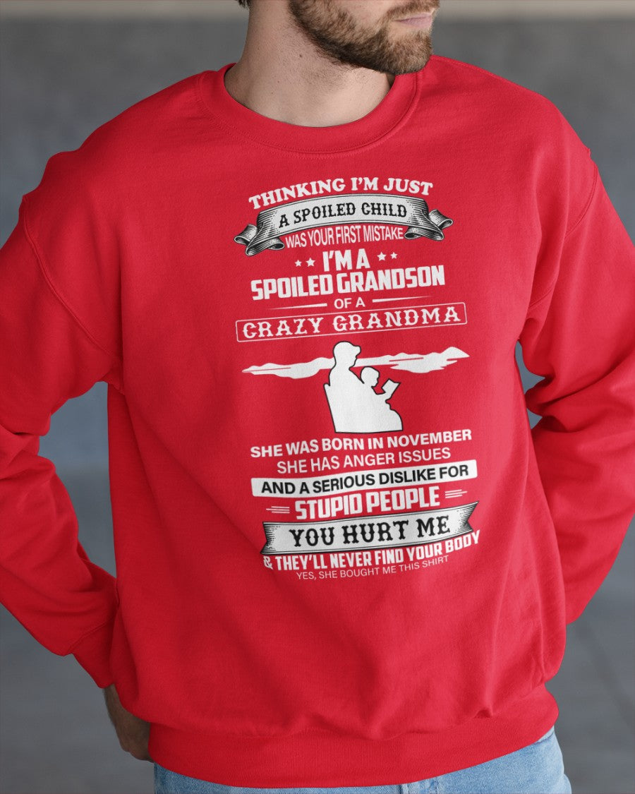Spoiled by Grandma Shirt November Edition – From Grandma to Grandson NGHL11 (SKU-GMS2-11)