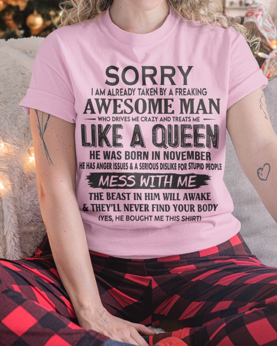 November - Awesome Man Born In November - Special gift for your Girlfriend - NGHL11 (SKU09-126-11)