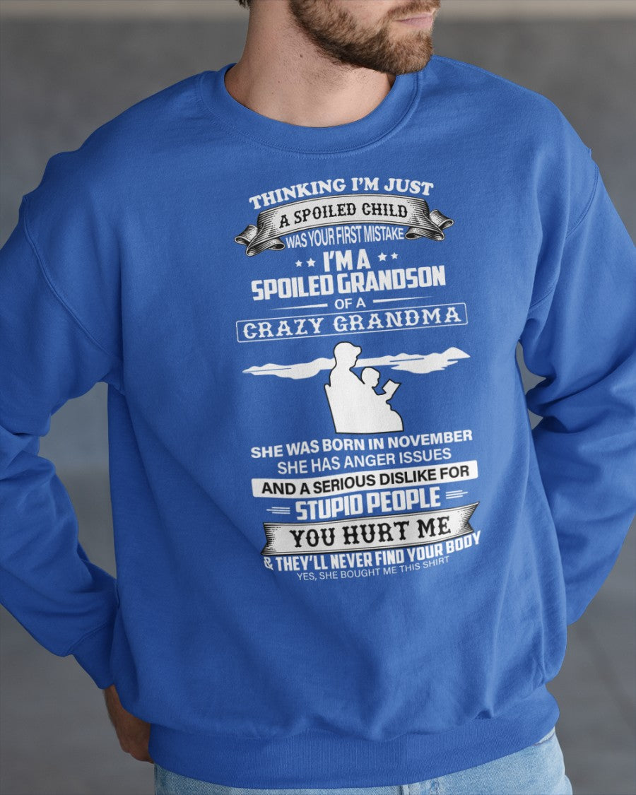Spoiled by Grandma Shirt November Edition – From Grandma to Grandson NGHL11 (SKU-GMS2-11)