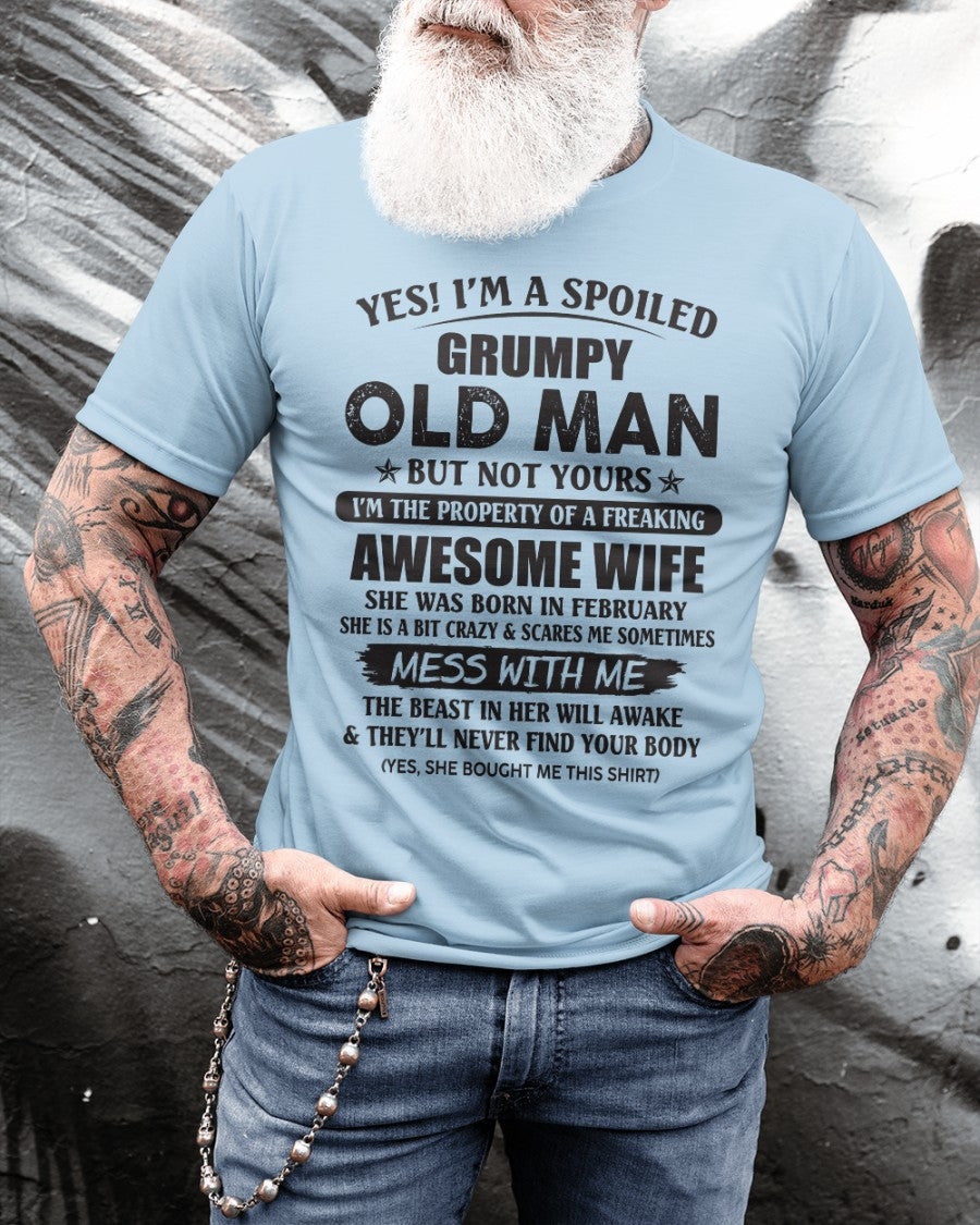 Awesome wife February - Perfect gift for your husband from wife - NGHL02 (SKU96-68-02)