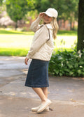 Sandra Dark Wash Denim Midi Skirt