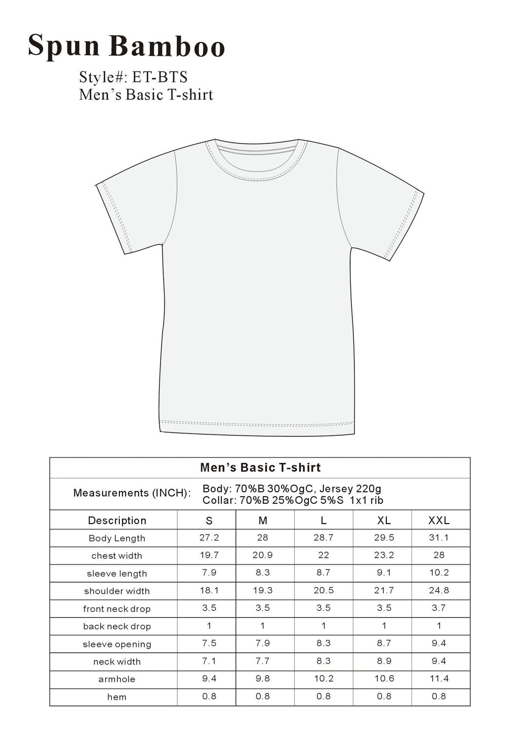 The Original Men's Bamboo Viscose/Organic Cotton Short Sleeve T-Shirt - Classic Cut - Lara Luxe
