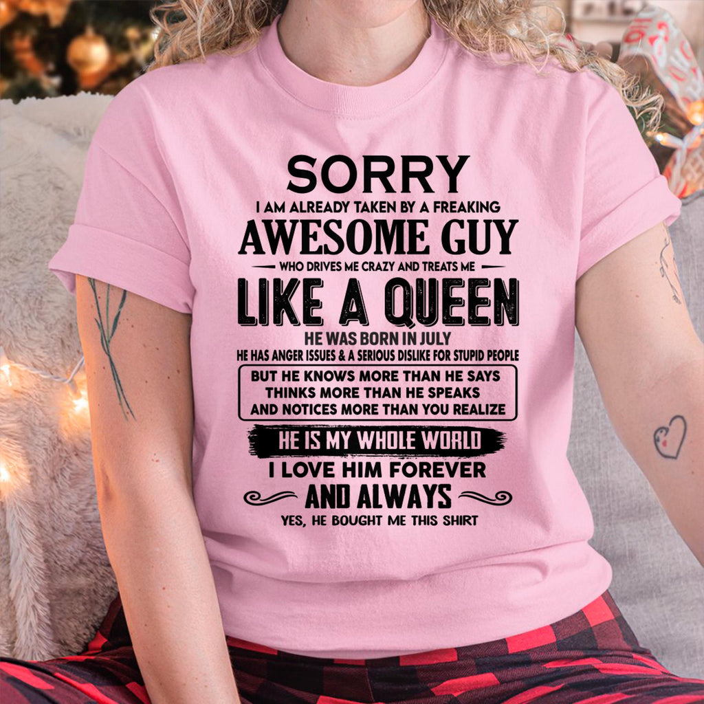 July - Sorry I am already taken by a freaking awesome guy - Gift for Wife From Husband - NGHL07 (SKU-SRG-07)